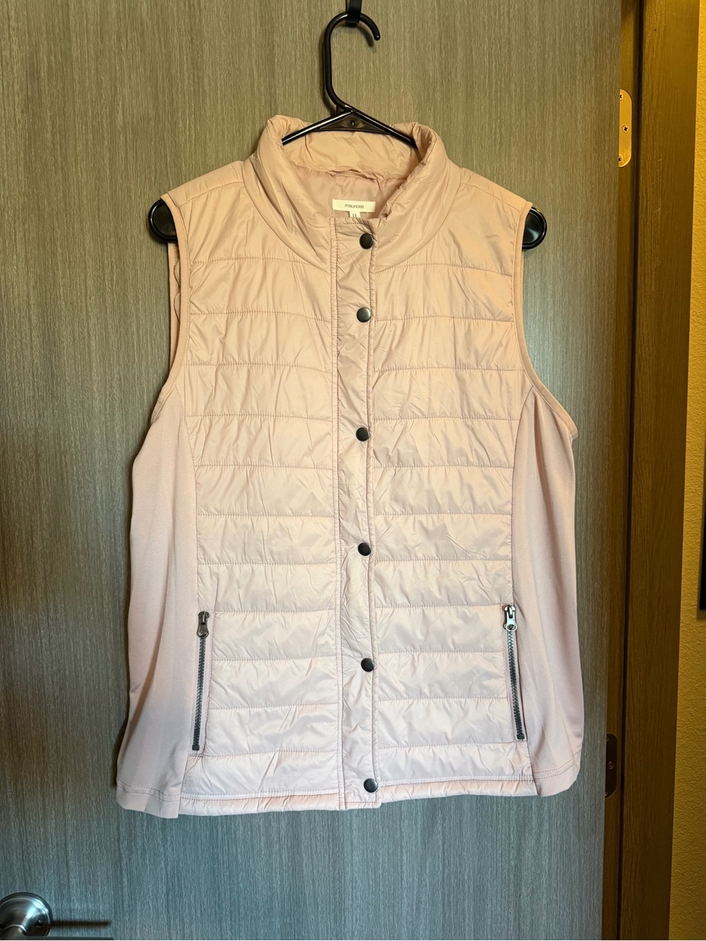 Maurices Light Pink Quilted Sleeveless Vest